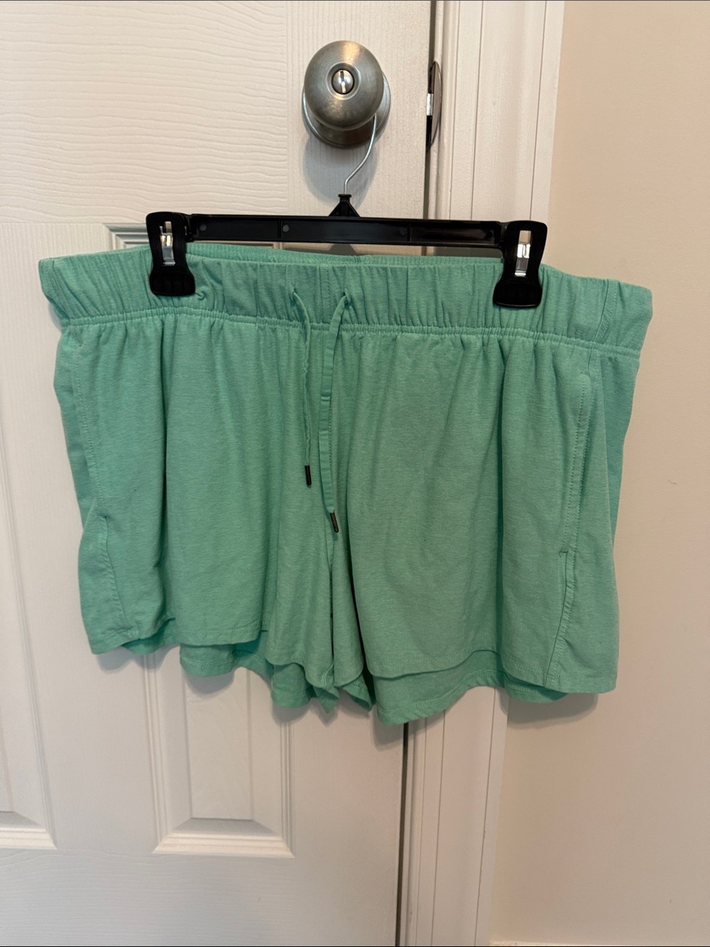 Casual Drawstring Mint Green Women's Shorts